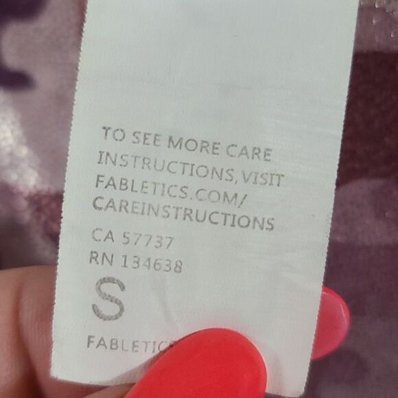 Fabletics Define Mid-Rise PowerHold Legging Pink Shine Camo Shimmer Small Active - Picture 8 of 13